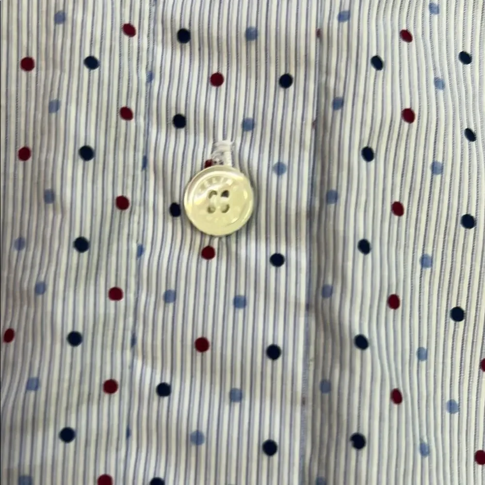 Celine Light Blue Polka Dot Button Down Shirt - Picture 13 of 13